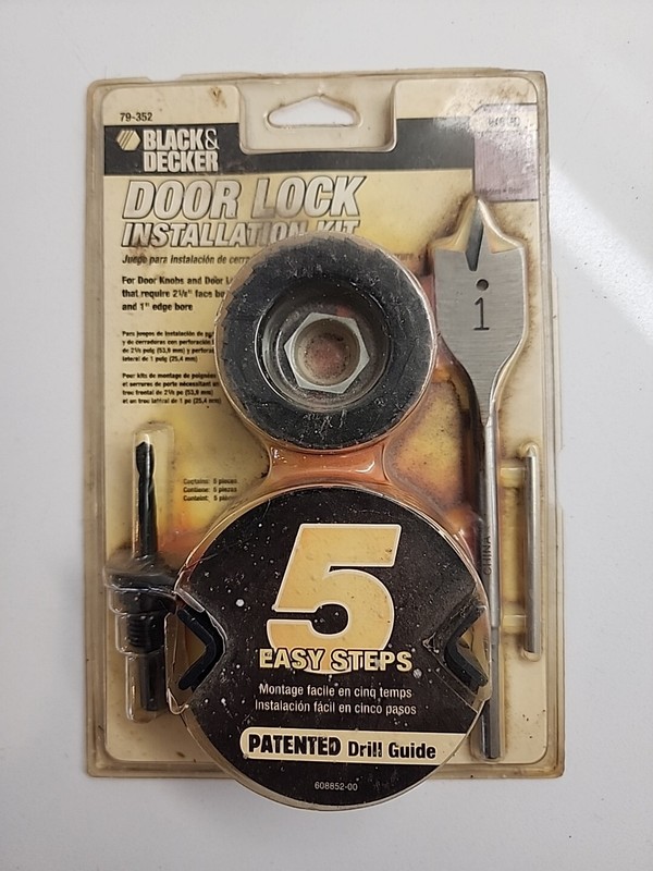 BLACK & DECKER DOOR LOCK INSTALLATION KIT SET 2 1/8 HOLE SAW # 79-352