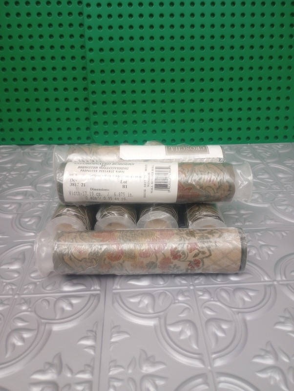 Croscill Wallpaper Border Prepasted Multi Windsor Floral 5 Yards Lot of 7
