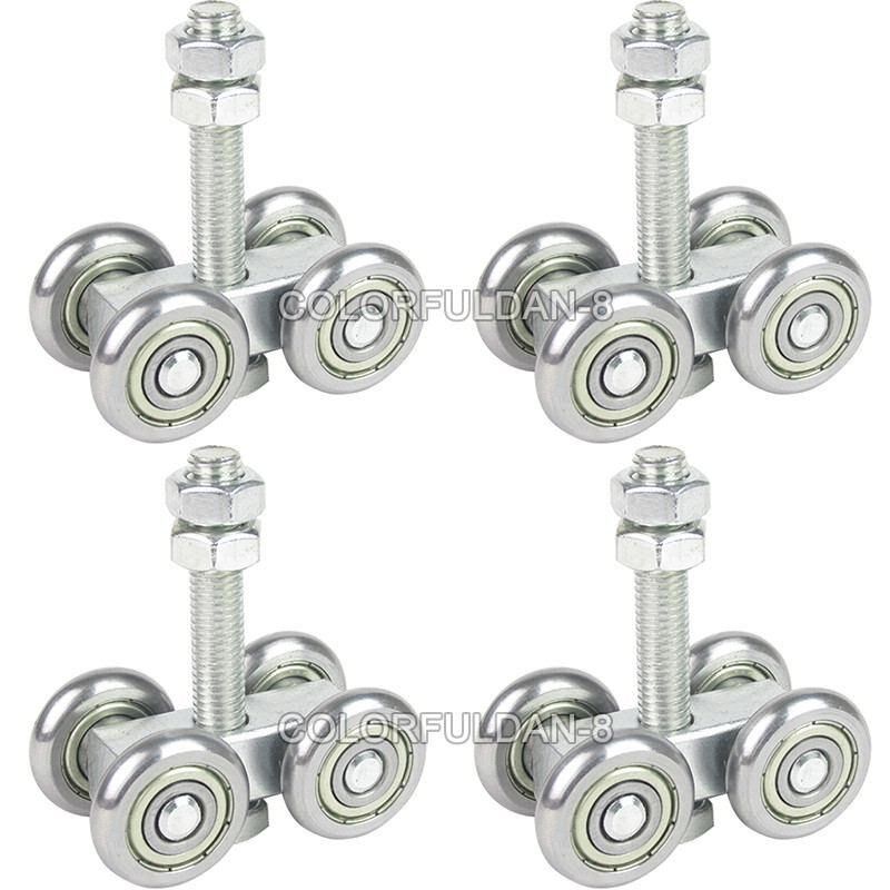 4PCS Heavy 4 Wheels Trolley Assembly Roller for Shed Sliding Doors Bearing 400KG