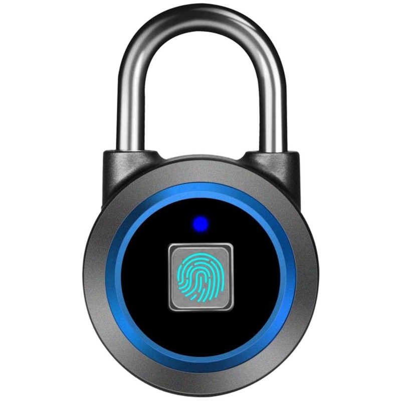 Bluetooth Fingerprint Padlock, Keyless Biometric – Blue