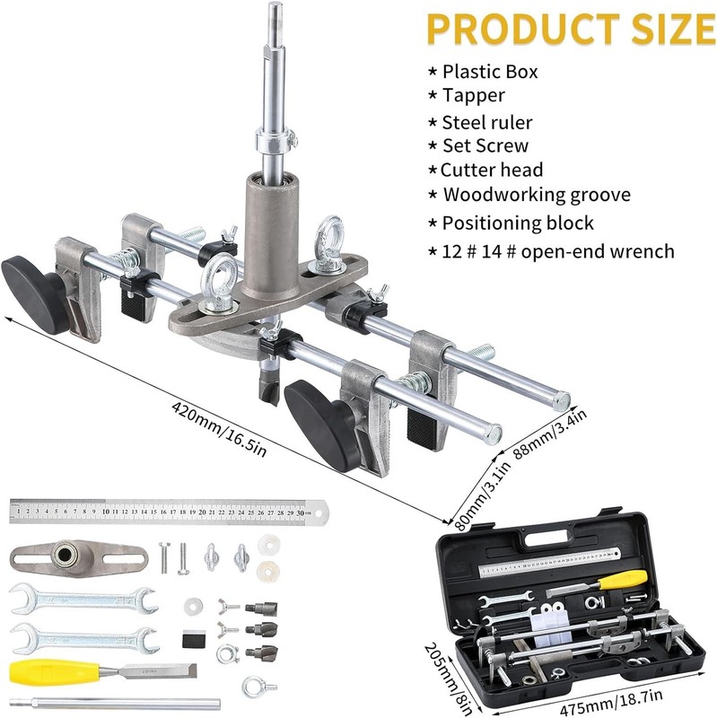 Professional Door Lock Mortiser Jig Kit Tungsten Steel Cutters gallery