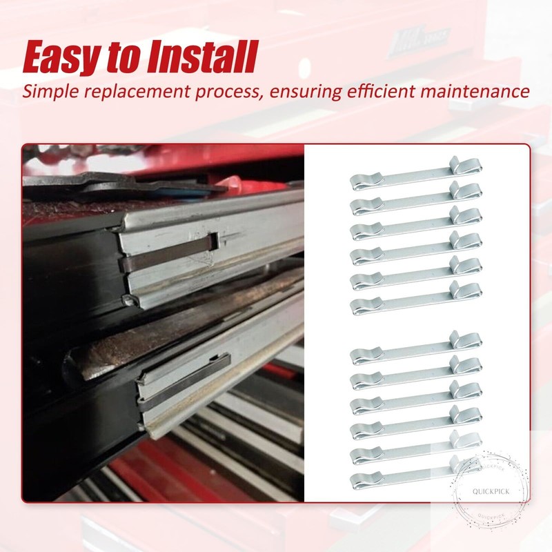 12 Pcs Early 2'' Double Loop Style Tool Box Drawer Slide Retaining Keeper Clips gallery