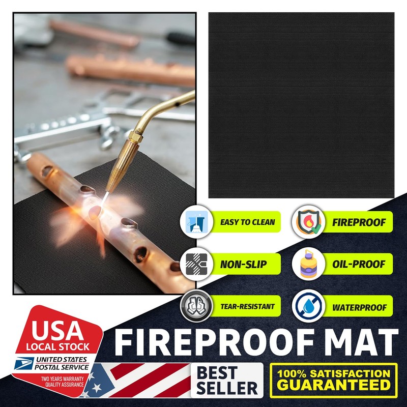 1pcs 20″X20″ WATERPROOF NON-SLIP Fireproof Mat Countertop protect pad black