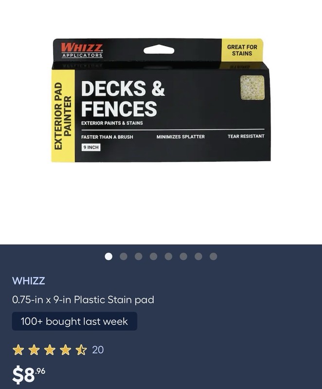 Whizz Exterior Pad Painter 9″ Minimizes Splatter Tear Resistant for Decks