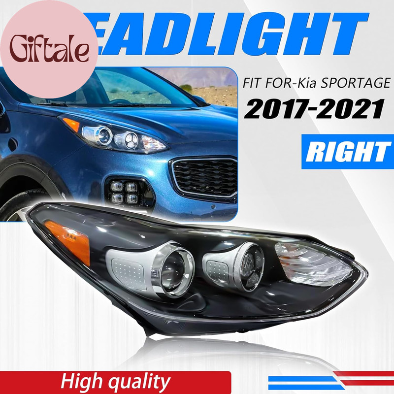 Headlight Assembly Compatible with 2017-2022 Kia Sportage EX/LX with LED DRL Day gallery