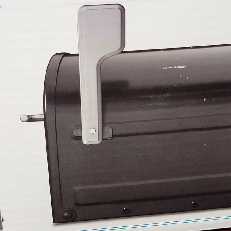 Architectural Mailboxes Boulder Post Mount Steel Mailbox w/Silver Handle & Flag gallery