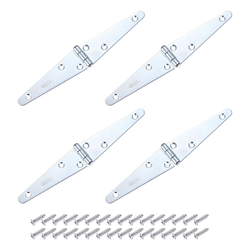 4Pcs Strap Hinges 4 Inch Shed Door Hinges Gate Hinge with Screws Silver