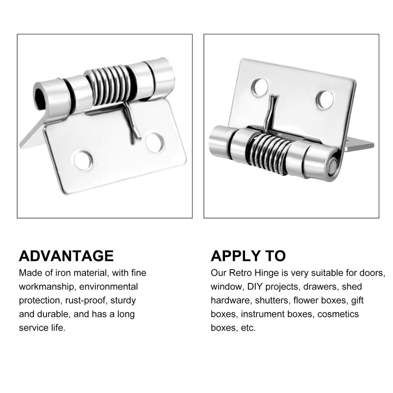 5Pcs Spring Loaded Hinges 0.98'' 304 Stainless Steel Self Closing Spring Hinge gallery