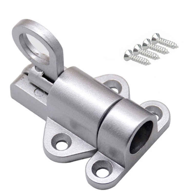 Silver Alloy Security Automatic Window Gate Lock Spring Bounce Door Bolt gallery