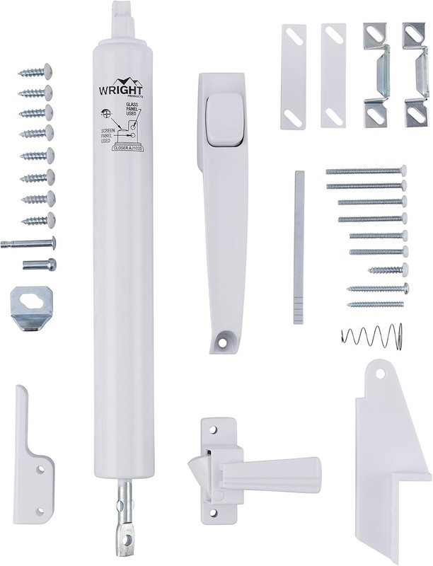 Lanai Corrosion-Resistant Screen Door Hardware Kit, White, Pneumatic Closer gallery