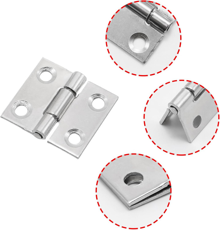 20Pcs 25Mm/1" Flat Hinges, Stainless Steel Folding Hinge, Door and Window Mini H gallery