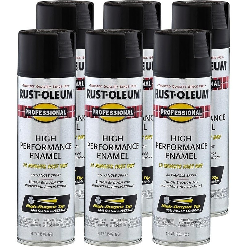Oil-Based Enamel Spray Paint Rust Resistant Flat Black Metal Wood Concrete New gallery