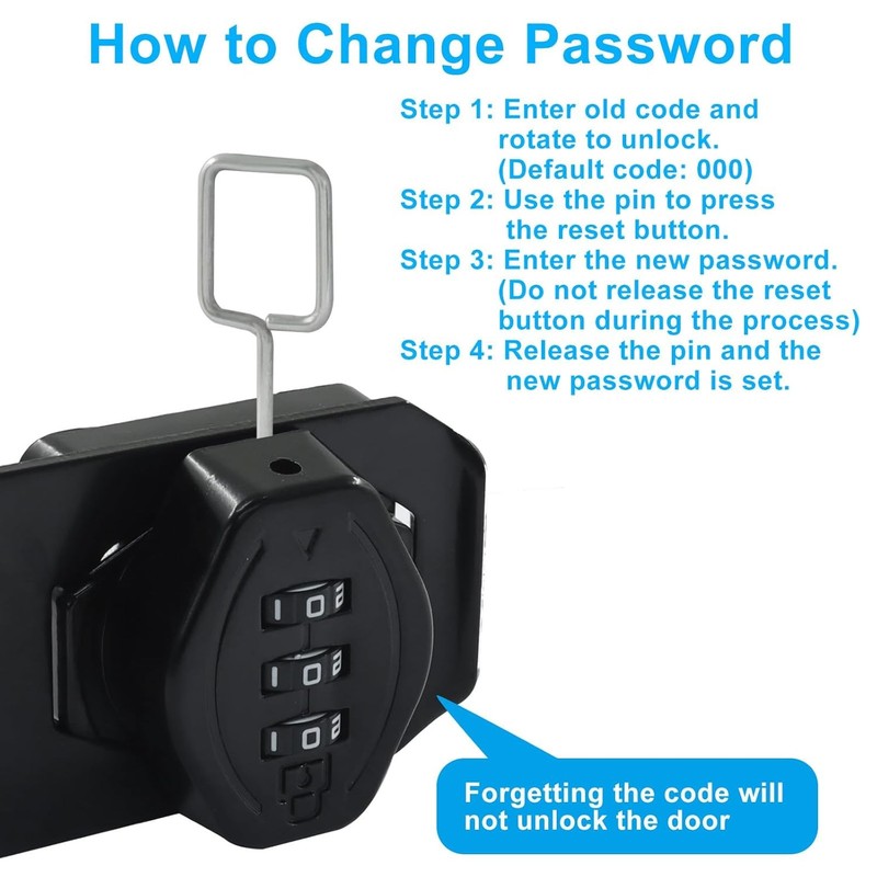 3 Digit Combination Hasp Lock Keyless Rotary Padlock Barn Shed Gate Fencing gallery
