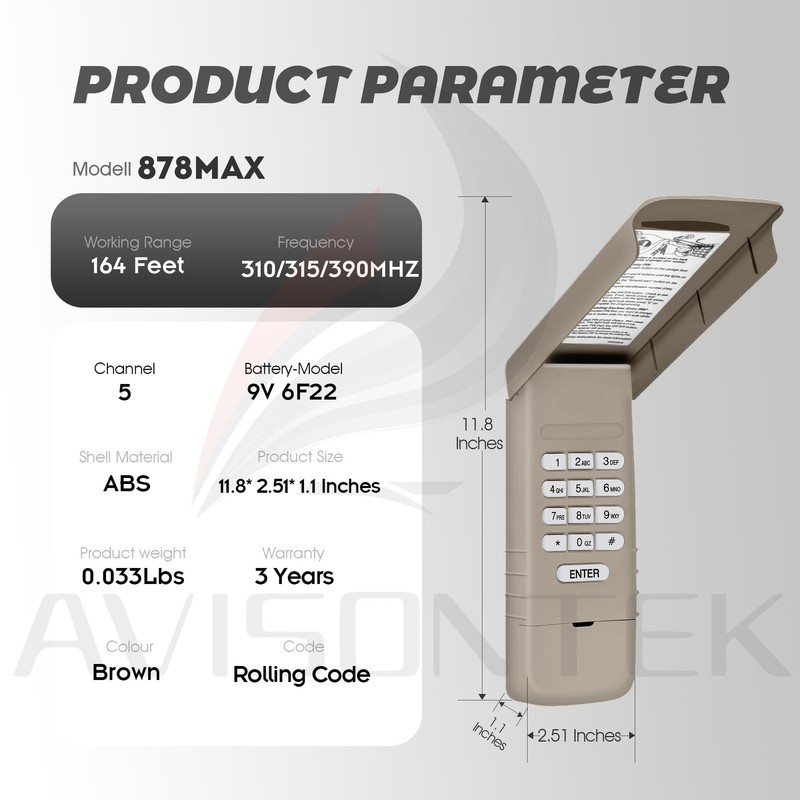 for LiftMaster Wireless Universal Garage Door Opener Keypad 878Max 877LM 377L... gallery