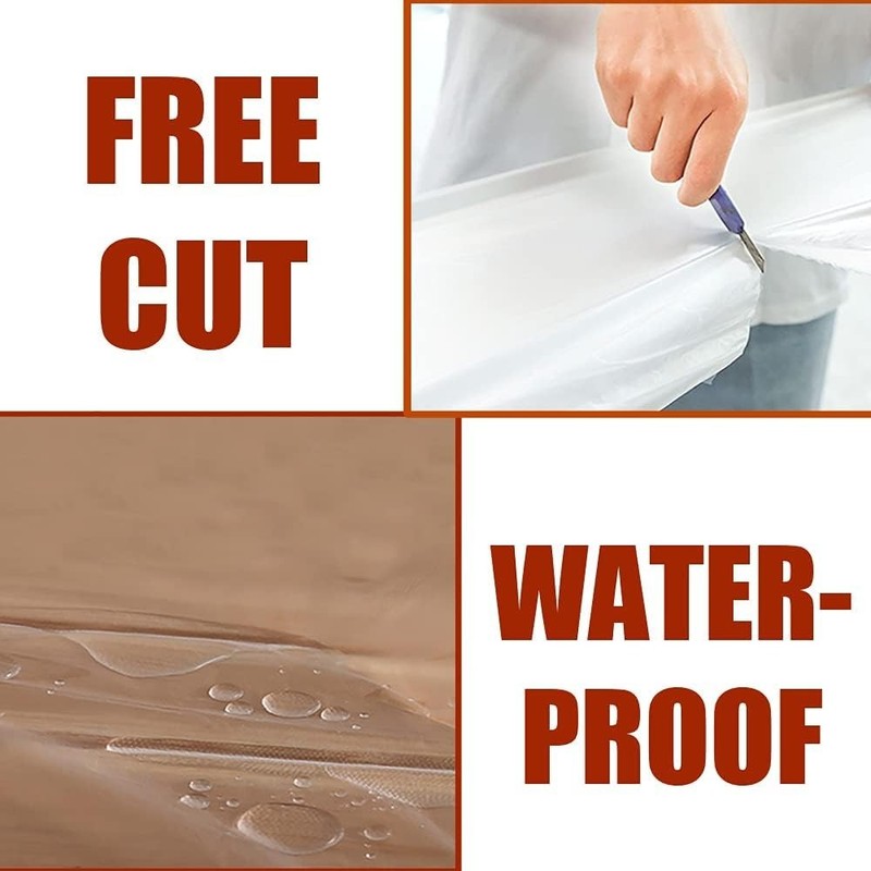 10-Pack Waterproof Plastic Drop Sheets - 9x12 Feet for Complete Coverage gallery