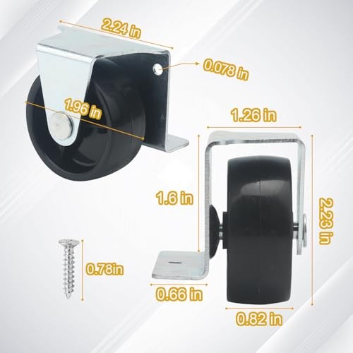 2 Inch Low Profile Caster Wheels for Trundle Bed, Cabinet Roll Out Bed, gallery