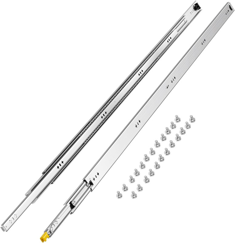 60″ Heavy Duty Locking Drawer Slides, 250lbs Capacity, Full Extension