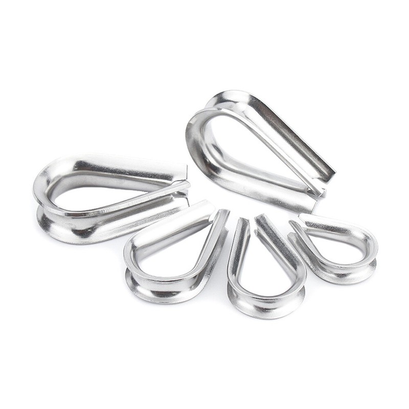 Wire Cable Rope Thimbles 304 Stainles Steel Cable Loop Clips Clamps 1.5mm - 16mm gallery