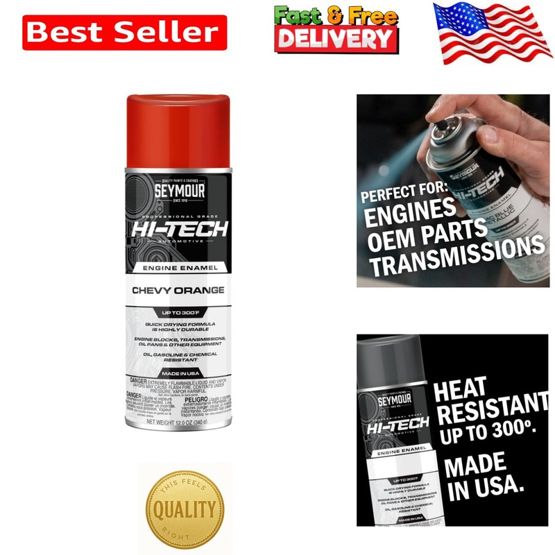Durable Chevy Orange Engine Spray Paint 12oz – Rust Resistant & Chemical Safe
