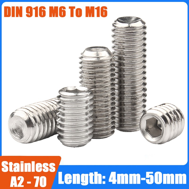 Grub Screws Cup Point Allen Key Socket Set Screws A2 Stainless Steel M6 To M16
