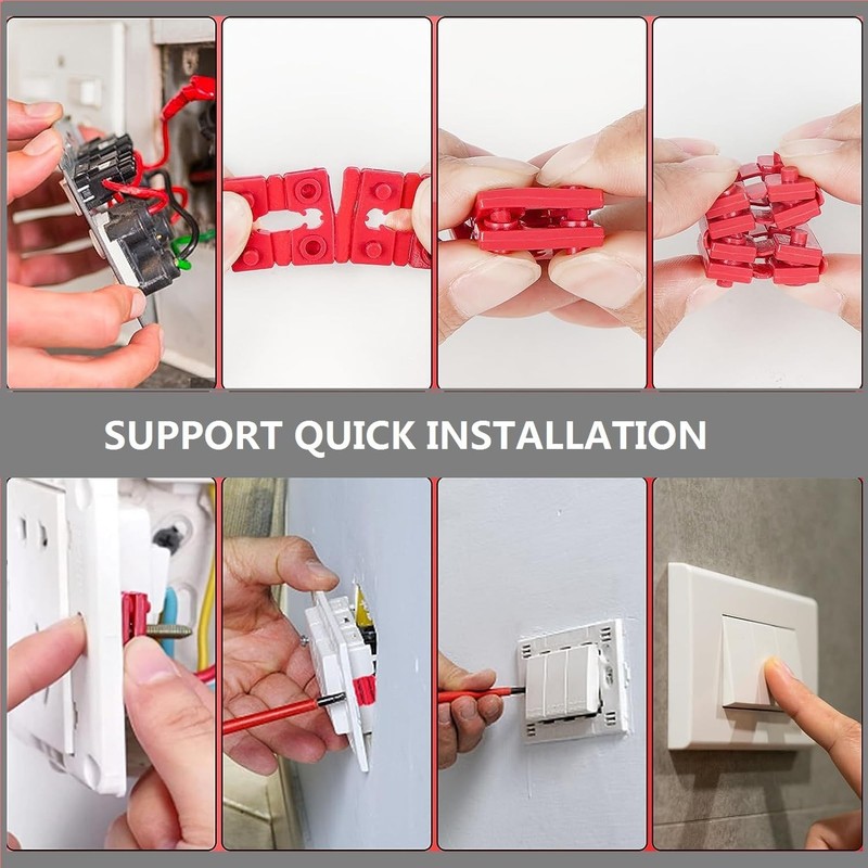 100pcs Outlet Spacers for Electrical Box, Shims Red gallery