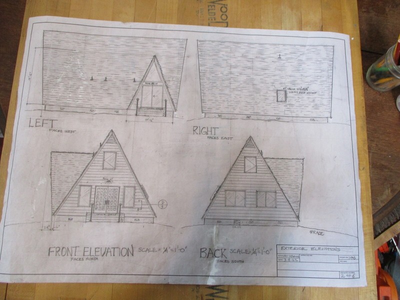 A-FRAME CABIN PLANS HAND-DRAWN ARCHITECTURAL COPIES 1200 SQ FT. CHEF'S KITCHEN gallery
