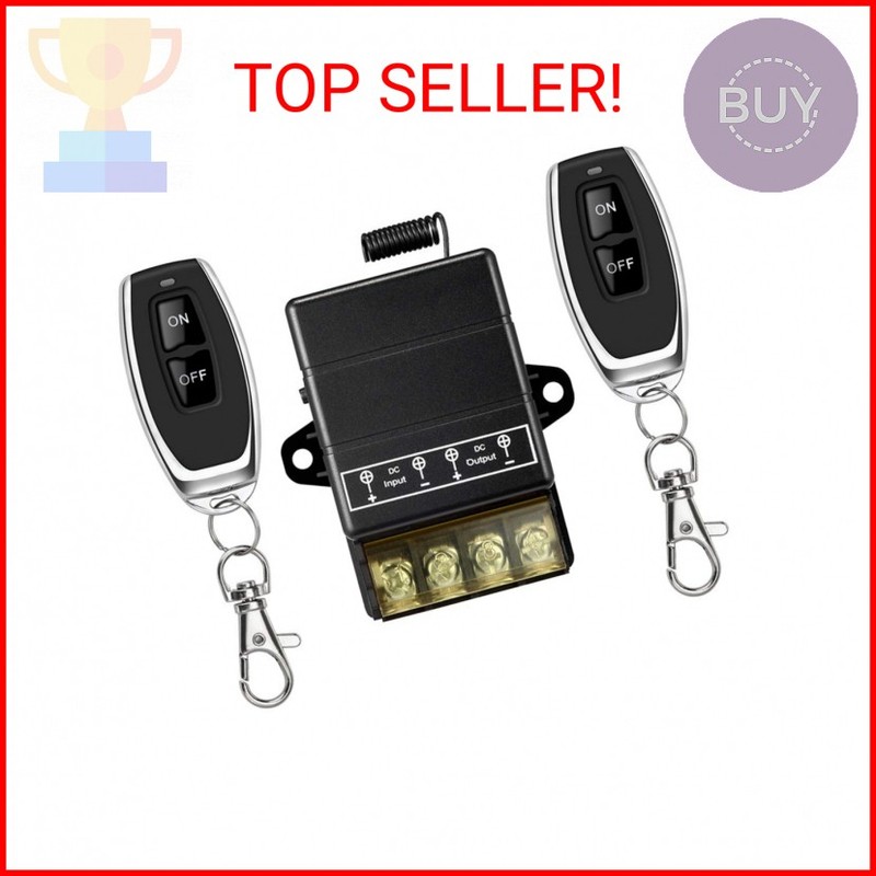 YETOR 12volts Remote Control Switch, DC 12V/24V/Long Range Wireless Remote Switc