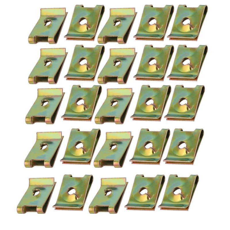 25Pcs Spring Steel Speed Fasteners U Nut Brass Tone for M4/ST4.0 Screw Bolt
