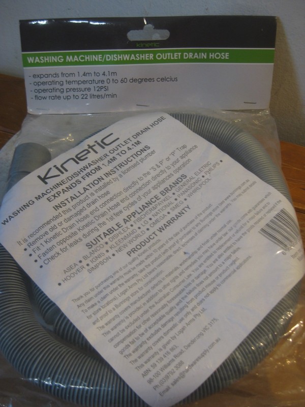 Kinetic Washing Machine / Dishwasher Outlet Drain House – Expands 1.4 M To 4.1 M