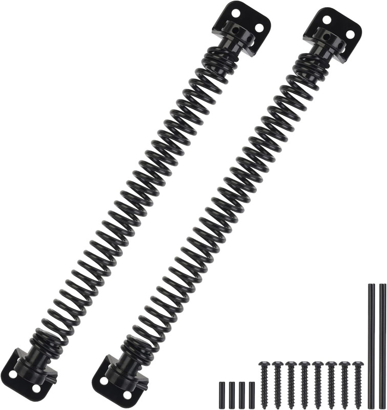 11-1/2″ Gate Spring Self Closing, Heavy Duty Black Door Closer Spring, Adjustabl