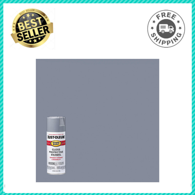 Smoke Gray, Rust-Oleum Stops Rust Gloss Protective Enamel Spray Paint, 12 oz 1PK