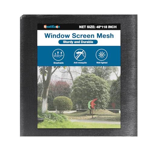 Pet Proof Window Screen Replacement Kit, 48”x 118” Heavy Duty
