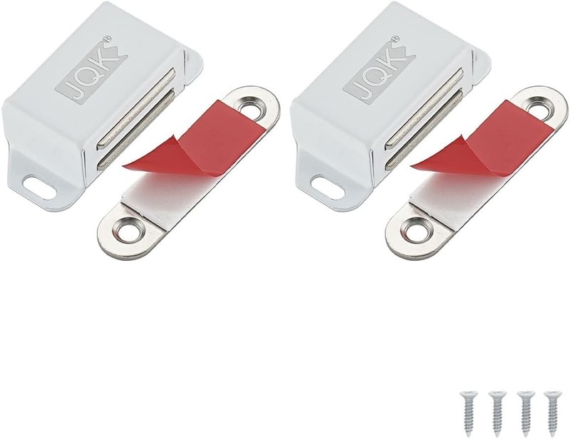 Durable White Magnetic Catch - 30 lbs, Rustproof Stainless Steel, Pack of 2 gallery