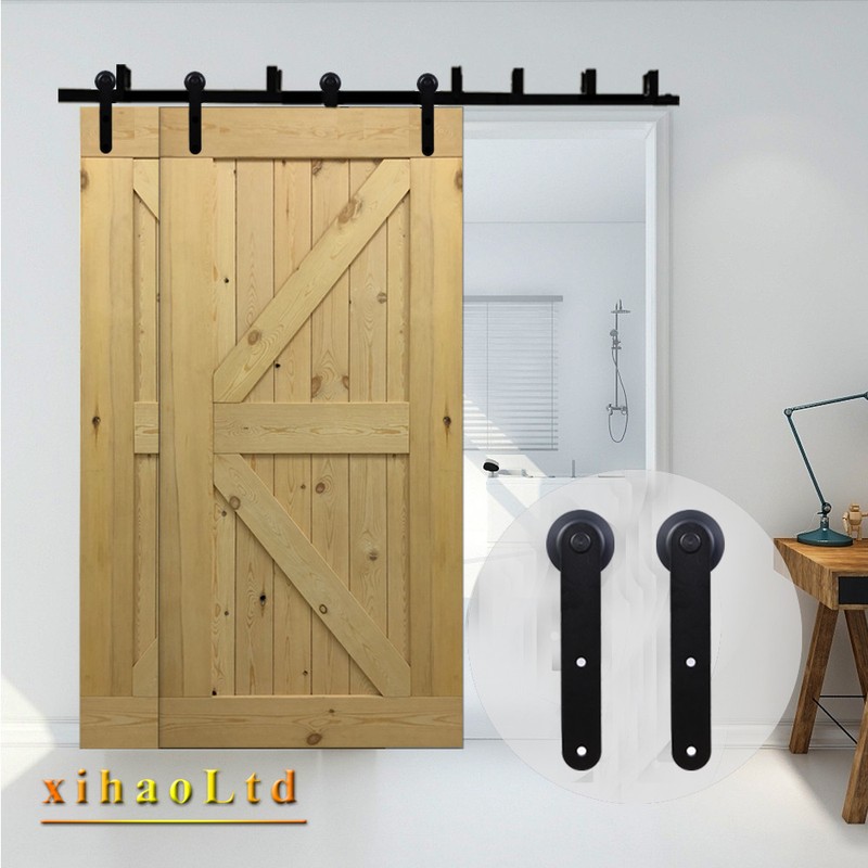 8-20FT Sliding Barn Wood Door Hardware Round Shape Hanger Single/Double/Bypass