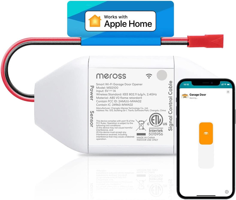 Smart Garage Door Opener Remote, Compatible with Apple Homekit, Siri, Carplay, A
