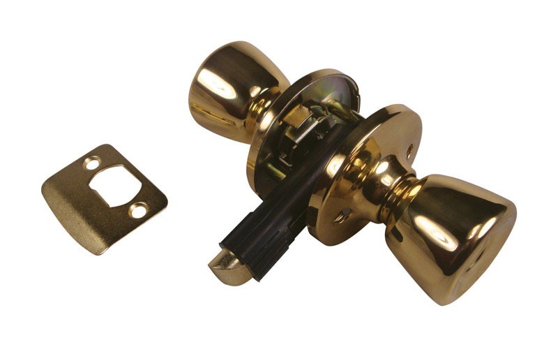 US Hardware RV Interior Passage Lock D-601B Brass 2-3/8