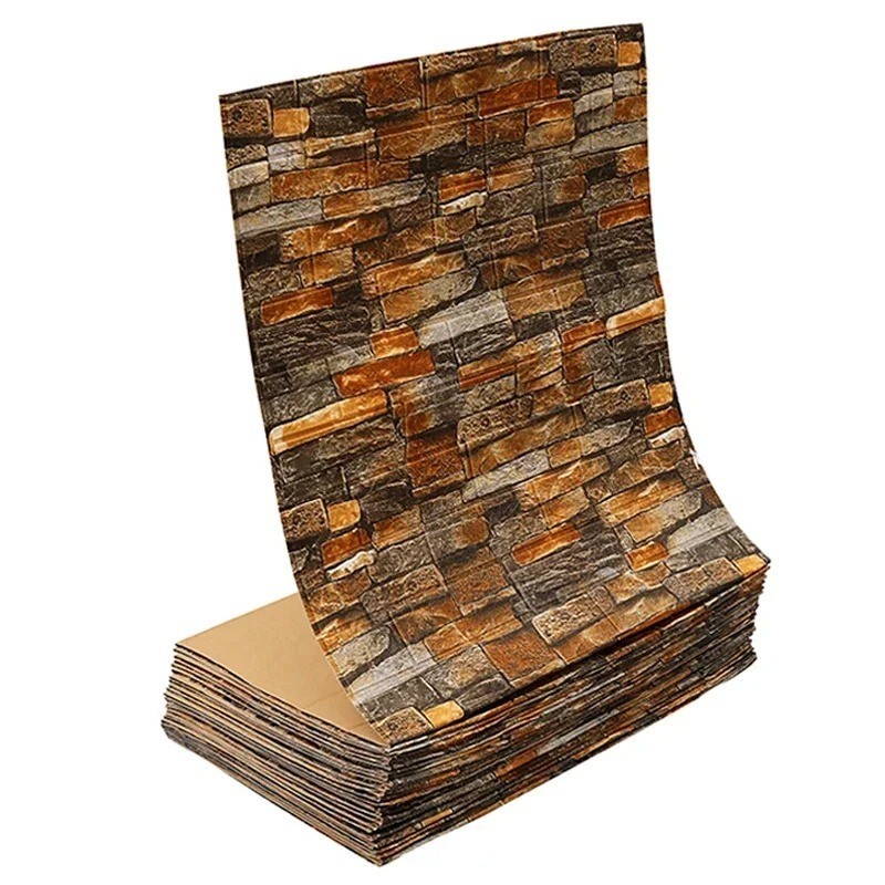 3D Tile Brick Wall Sticker Self-adhesive Waterproof Foam Panel Wallpaper USA