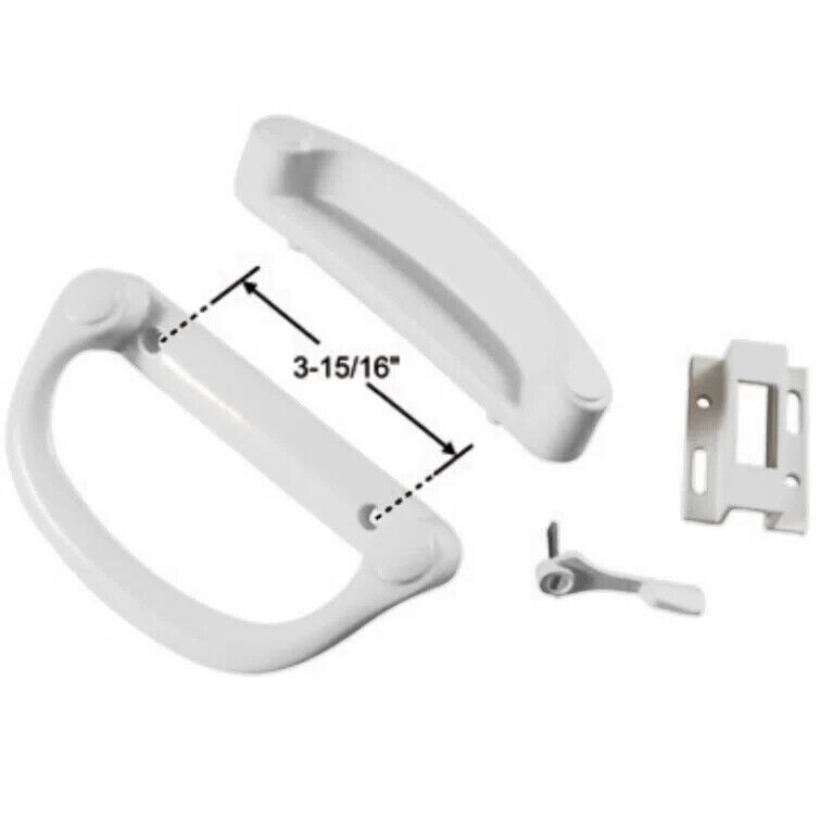 Patio Door Handle Set, Replacement Sliding Door Handle Set (Non-Keyed) – White