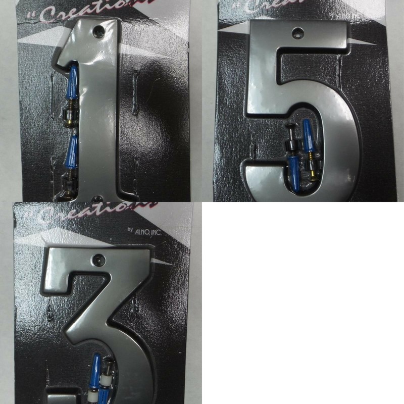 Alno Creations 5 inch House Numbers # 1 # 3 # 5, – Bronze, Satin Nickel