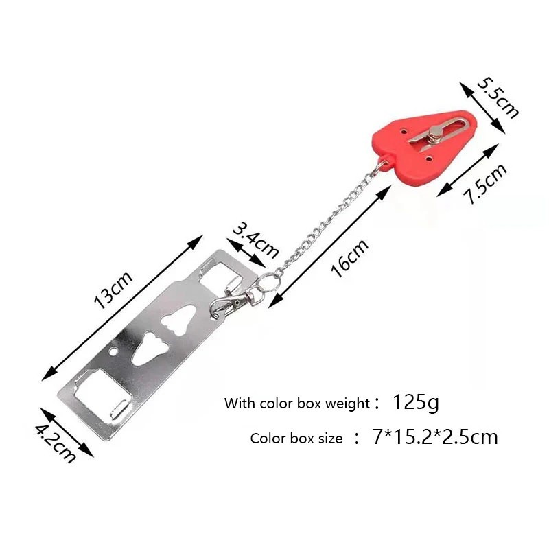 Portable Door Lock Double Hole Security Latch Metal Anti Theft Travel Lock gallery