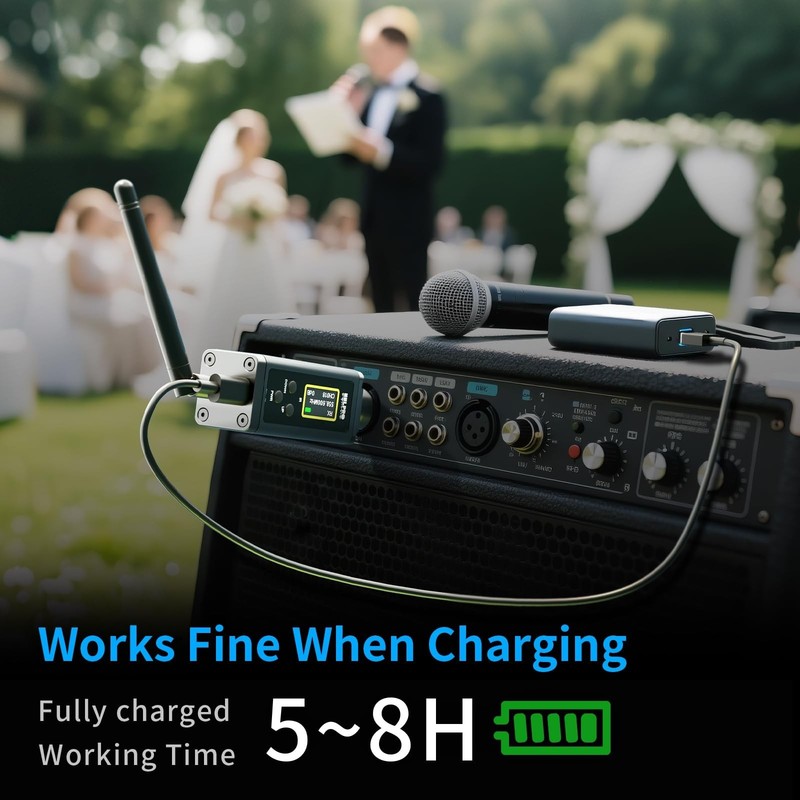 UHF Wireless XLR Transmitter and Receiver with Dual Antennas, 902-927MHz, 500... gallery