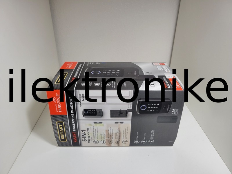 NEW Defiant Hubspace Matte Black Square Fingerprint Electronic Touchpad Deadbolt gallery