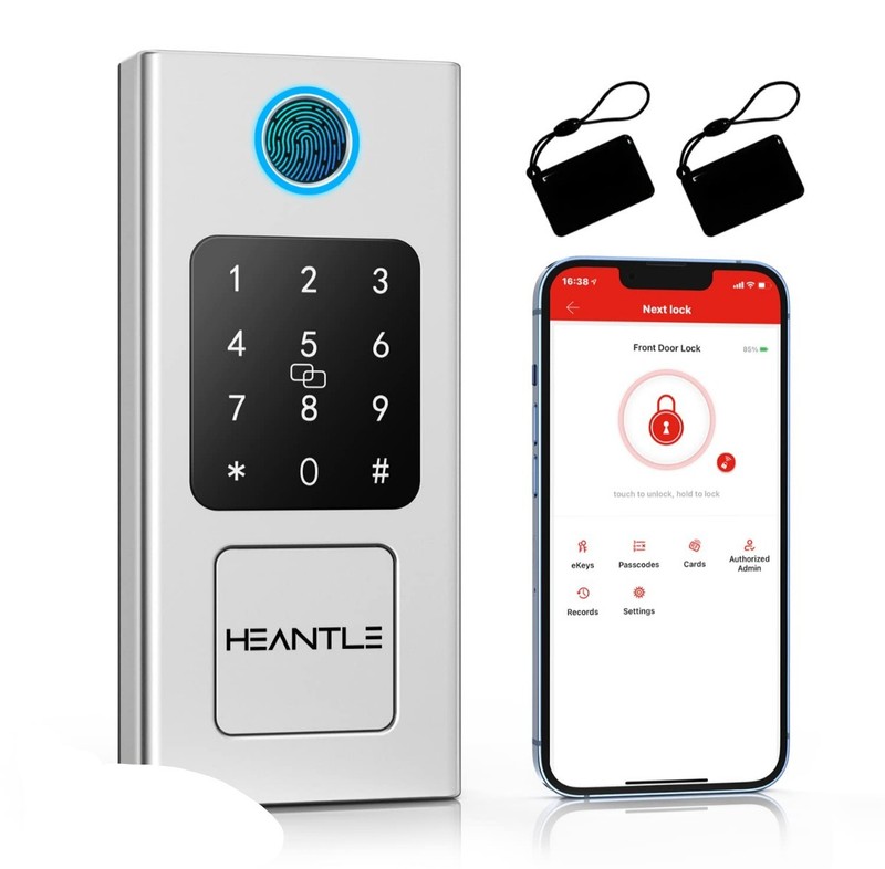 Heantle – Fingerprint Smart Lock Front/Back Door Keyless Entry with Fobs
