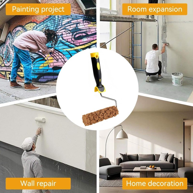 6 Inch Texture Paint Roller Tool Decorative Sponge Roller for Wall Art DIY Home gallery