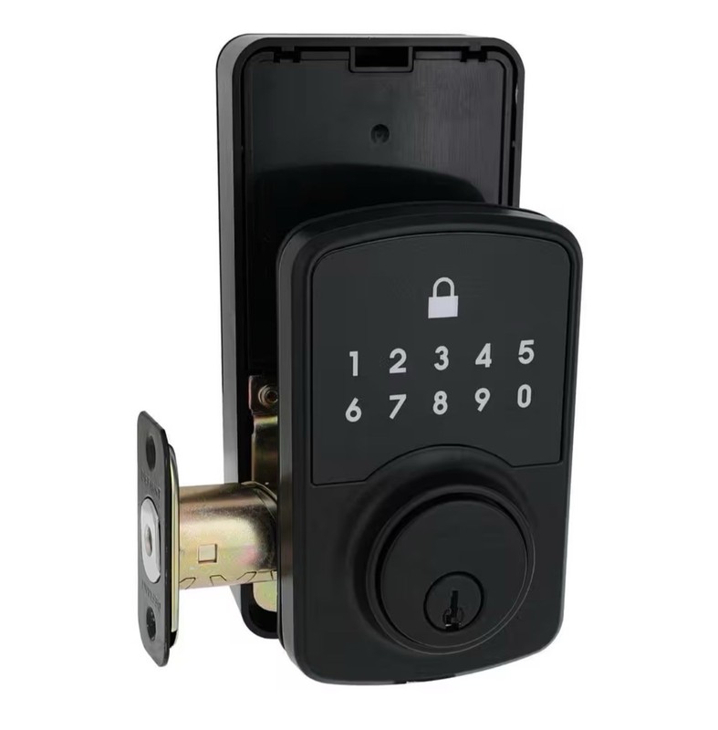 Defiant Square Compact Matte Black Electronic Single Cylinder Deadbolt gallery