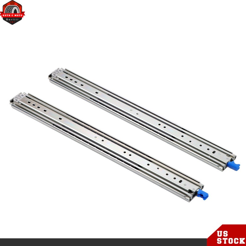 1 Pair 26 Inch Locking Drawer Slides Full Extension & Lock 500 lbs Load Capacity gallery