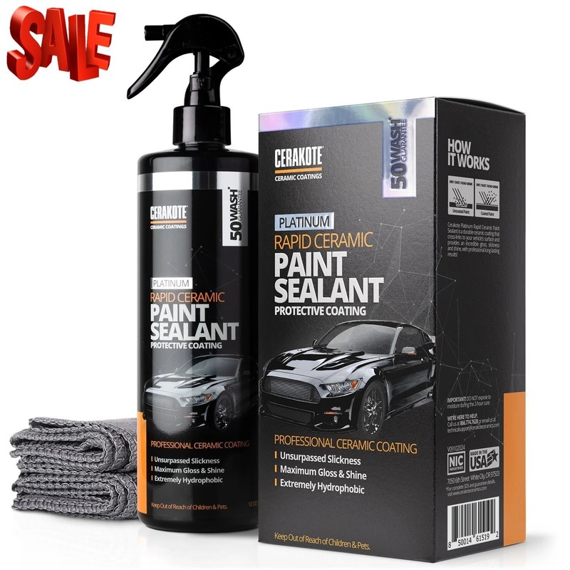 Platinum Rapid Ceramic Paint Sealant Spray, Ceramic Coating for Cars – 12 fl oz