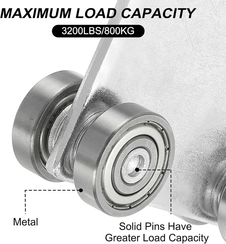4-Pack 4-Wheel Bearing Trolley Assembly for Garage Hoist System gallery