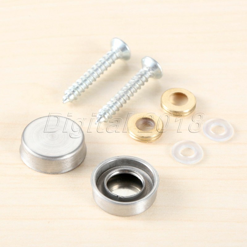 20pc Stainless Steel Mirror Nails Decorative Screw Cap for Table Glass Furniture