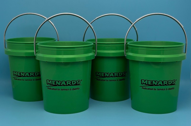 NEW! Menards Mini Buckets/Pails - Green - 400 mL each - #561-8236 - Lot of 4